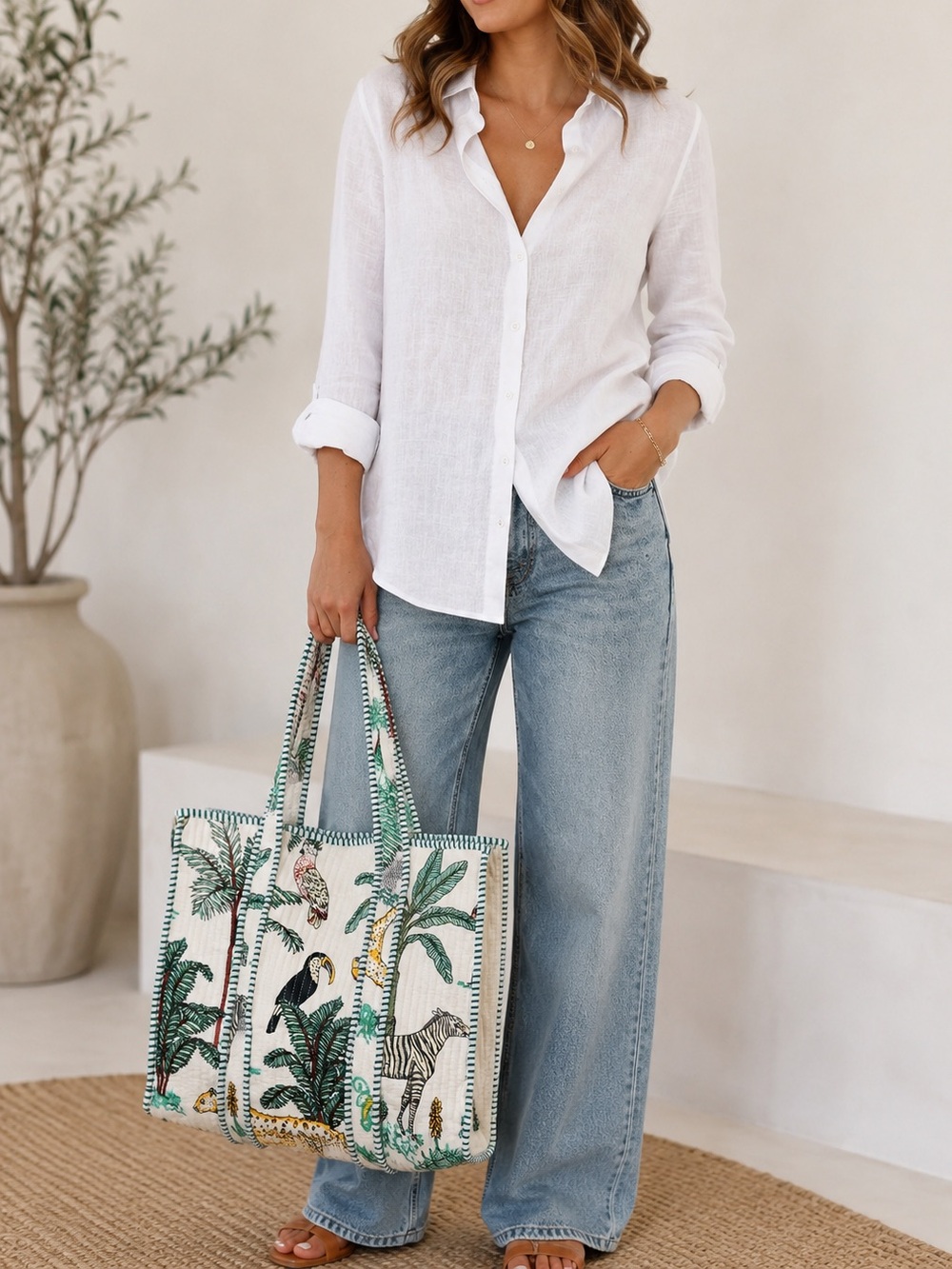 Cotton Tote with zip